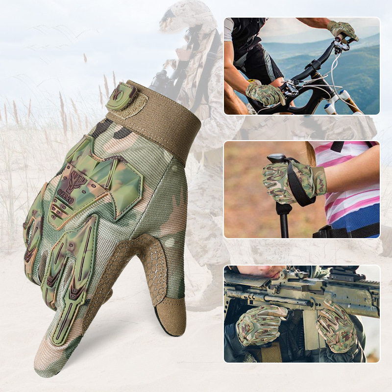 SABAD Men Camo Military Army Motorcycle Hunting Riding Ski Full Finger Mittens Tactical Glove