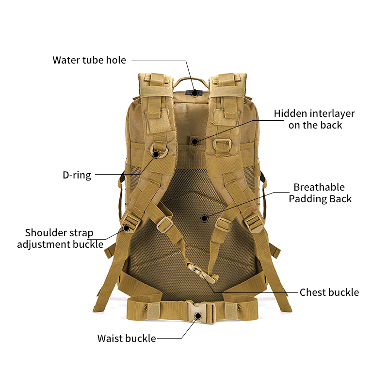 SABADO Molle Military Waterproof Bag Lasercut Rucksack Large Tactical Backpack