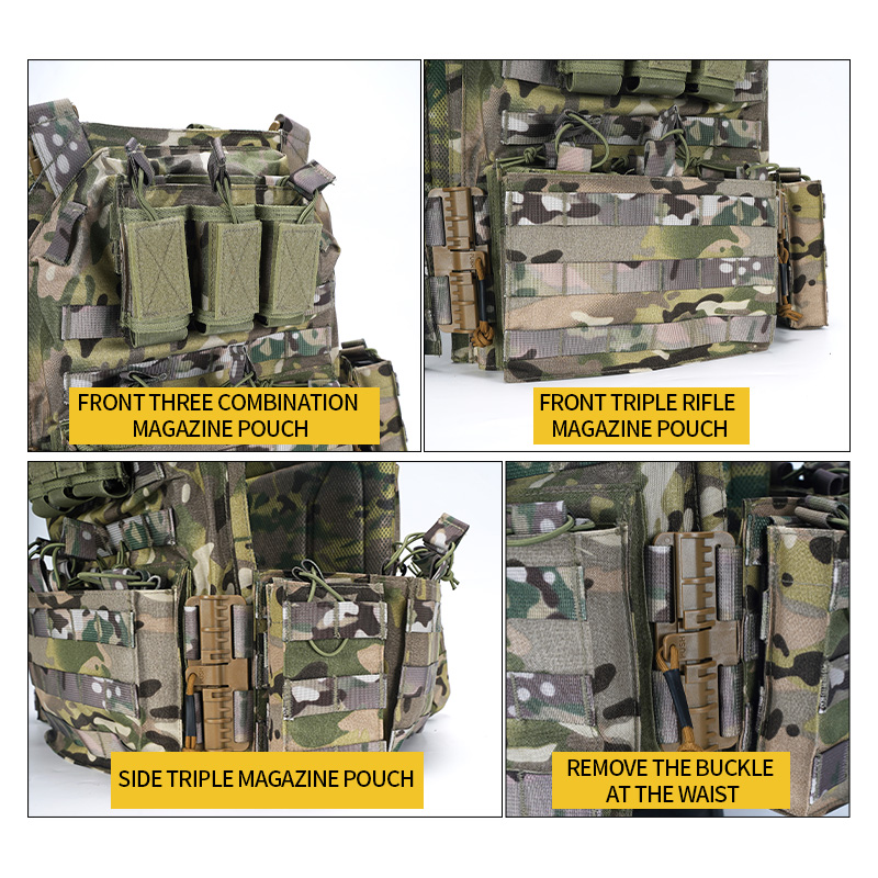 SABADO Quick Release Lightweight Vest Adjustable Breathable Weighted Camo Tactical Outdoor Carrier Vest for Training 