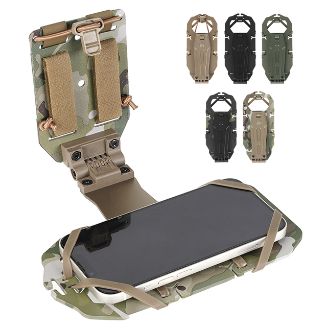SABADO Combat 360° Rotating MOLLE Tactical Phone Mount | Military-Grade Chest Vest Holder