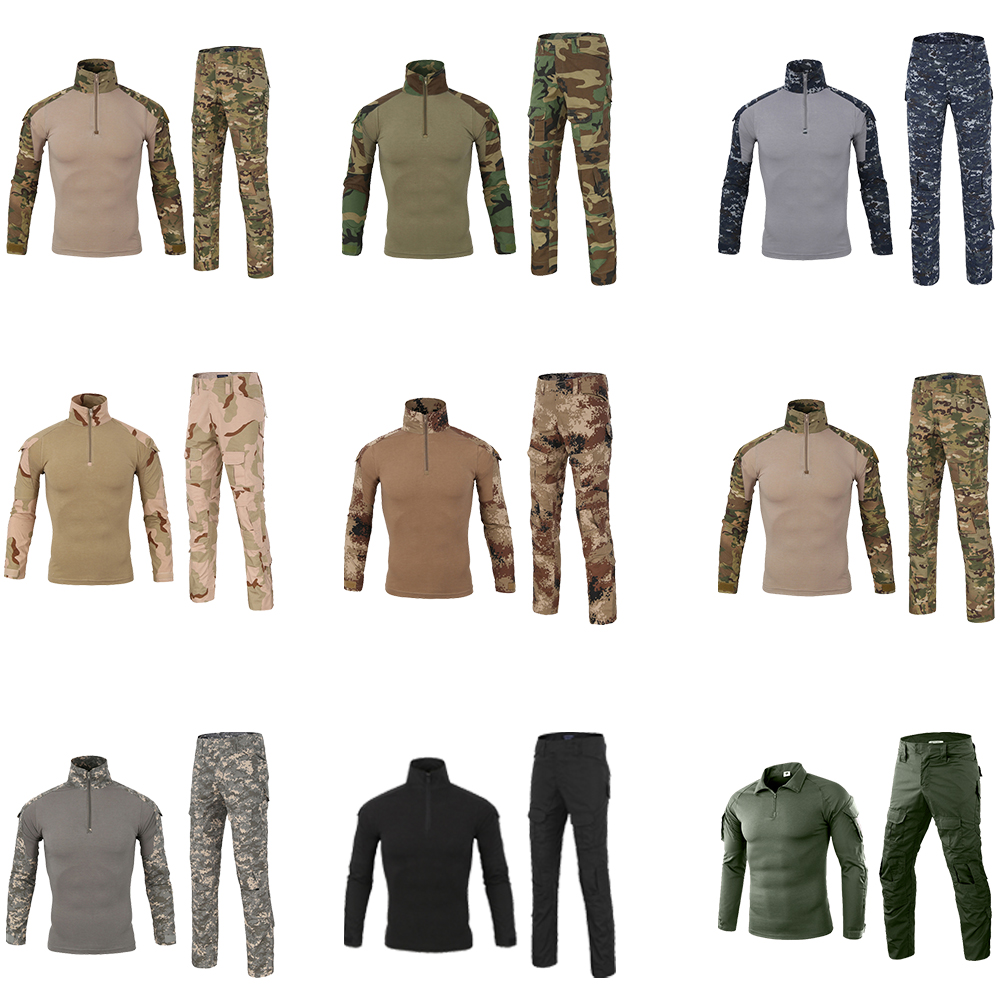 SABADO Mens Tactical Combat Shirt & Pants Set Long Sleeve Military Uniform