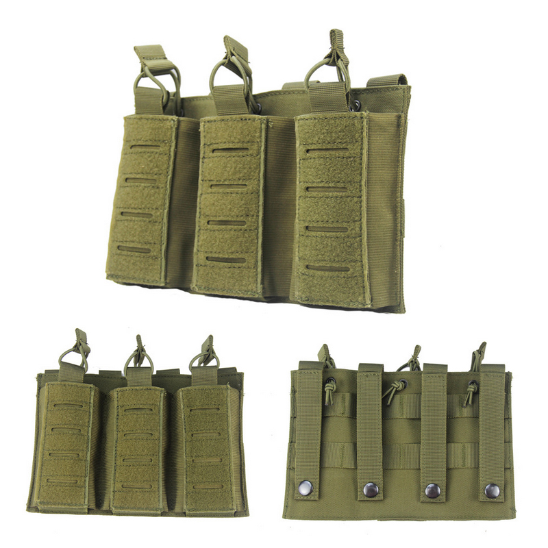 SABADO Outdoor Tactical Triple Mag Pouch for M4 M14 M16 AK AR Elastic Kangaroo Rifle Vest