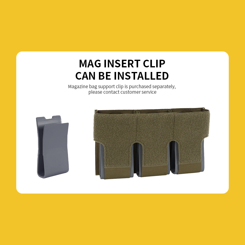 SABADO Triple Magazine Pouch Elastic Rifle Mag Holster 5.56 9mm Magazines Holder Pocket with Hook Panel