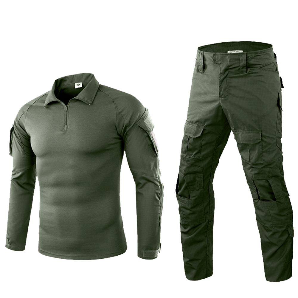 SABADO Mens Tactical Combat Shirt & Pants Set Long Sleeve Military Uniform