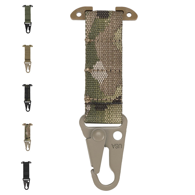 SABADO T-Mount MOLLE Webbing Battle Belt Clip Tactical Belt Clip Molle Gear Clip Clash Hook Hanging Carabiner 