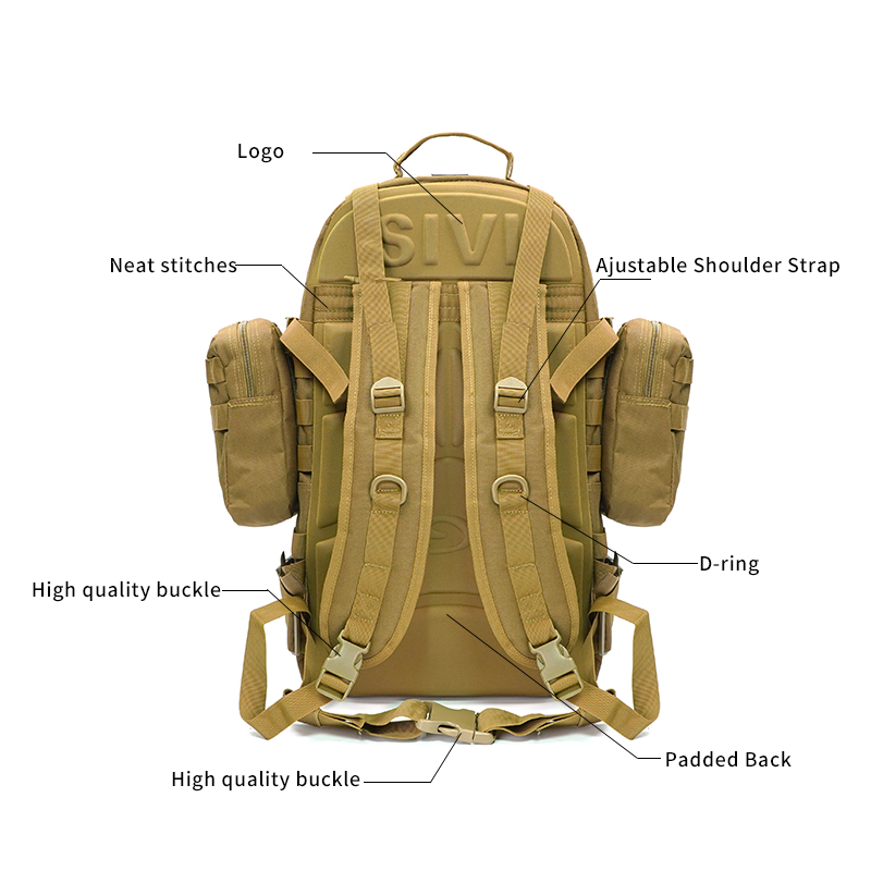 SABADO Large Capacity Assault Hiking 4 in 1 Molle Hiking Bag Climbing Army Sport Tactical Backpack