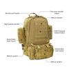 SABADO Large Capacity Assault Hiking 4 in 1 Molle Hiking Bag Climbing Army Sport Tactical Backpack