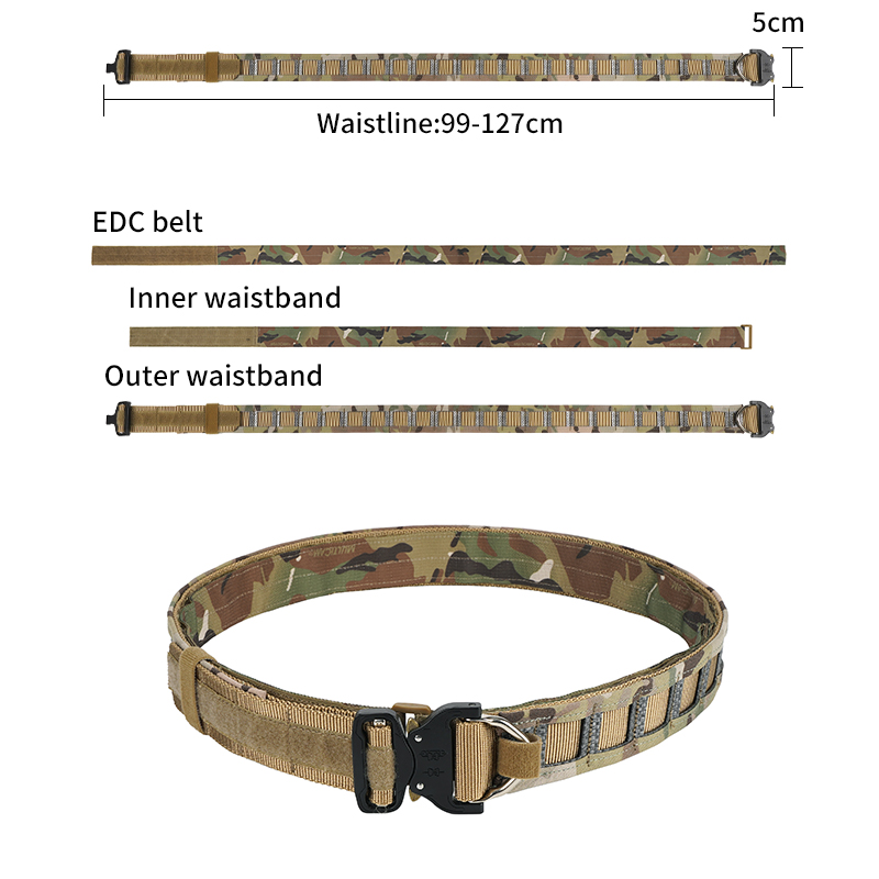 SABADO 500D Nylon Military Grade Tactical Belt with Quick Release Buckle Molle Combat (Inner/Outer/EDC Bundle)