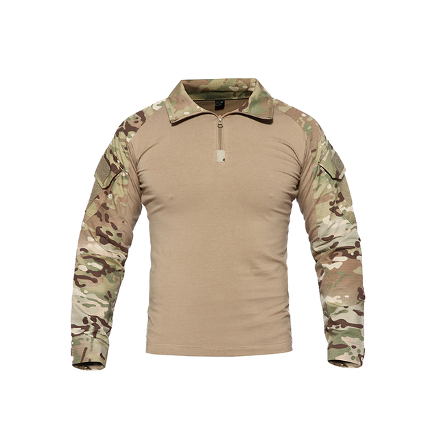 SABADO Men Camouflage Long Sleeve Zipper Tactical T Shirt 