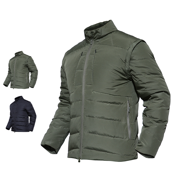 SABADO Military Men's Coat Down Jacket with Removable Sleeves