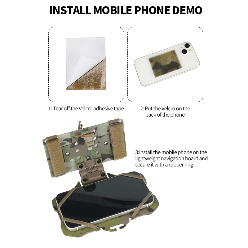 SABADO MOLLE Lightweight Folding Plate Carrier Navigation Mobile Phone Pouch For Adjustable Tactical Vest Cell Phone Holder