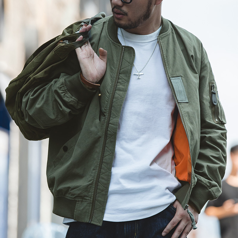 SABADO Casual Thick MA-1 Men Military Flight Bomber Jacket