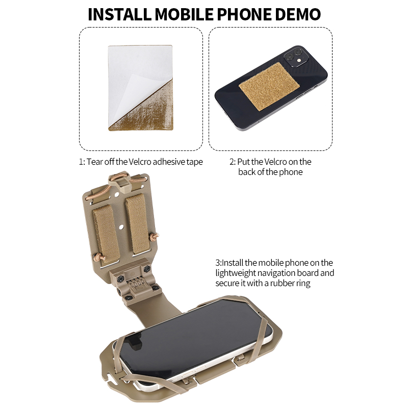 SABADO Combat 360° Rotating MOLLE Tactical Phone Mount | Military-Grade Chest Vest Holder