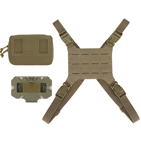SABADO Tactical MOLLE-Compatible Chest Mount Military Grade Folding Phone Navigation Board Set
