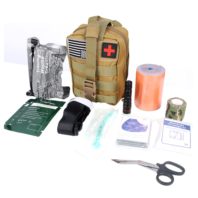 SABADO Emergency Survival Kit and First Aid Kit Professional Survival Gear SOS Emergency Tool with Molle Pouch