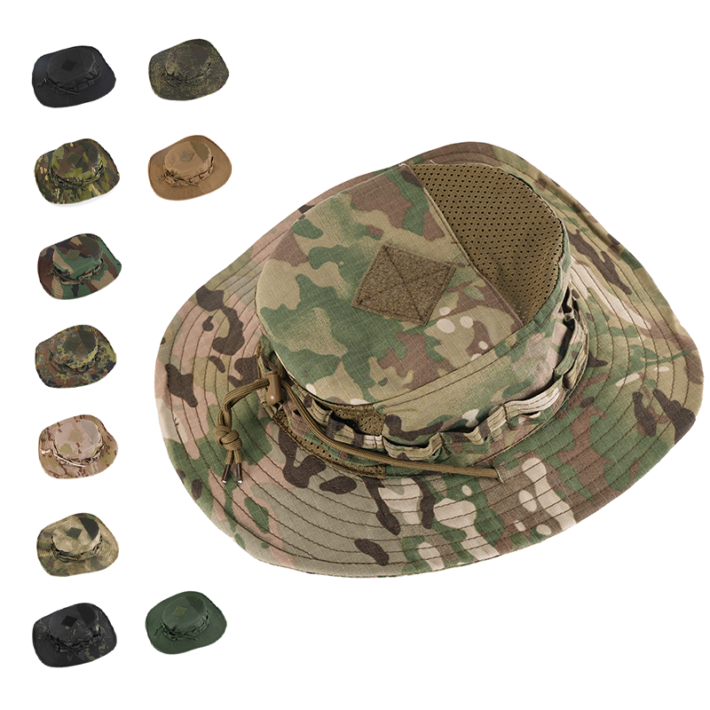 SABADO Unisex Adults Camo Bucket Security Caps Fishing Hiking Camouflage Tactical Safety Boonie Hat