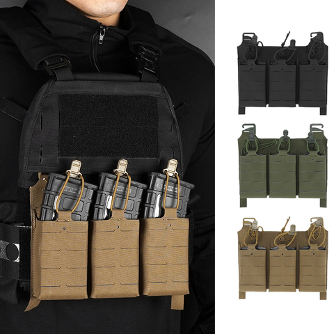 SABADO V5 PC Triple 5.56 Magazine Pouch - Military-Grade 500D Nylon, Molle Panel with G Buckle & Insert, Compatible Tactical Hunting Gear
